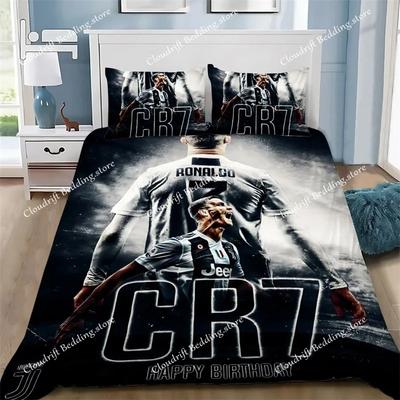 3D NOVÉ Povlečení na přikrývku Povlak na polštář Ložní souprava Fotbal CR7 R-Ronaldos Dospělý Chlapec Dívka Dekorace ložnice Děti Jednolůžko Dvojlůžko Velké