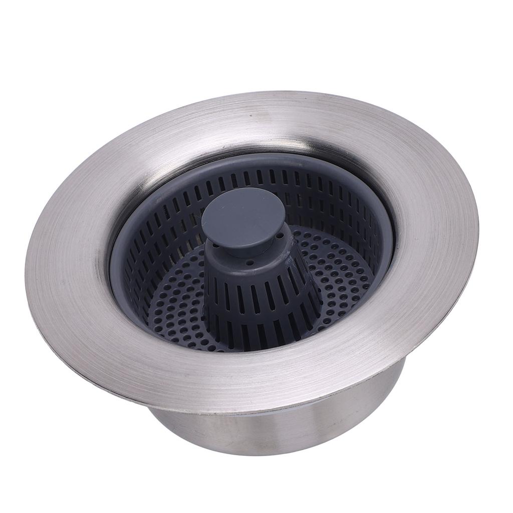 Kitchen Sink Drain Strainer 3 in 1 Stainless Steel Aid Seal Bounce Filter for Garbage Disposal