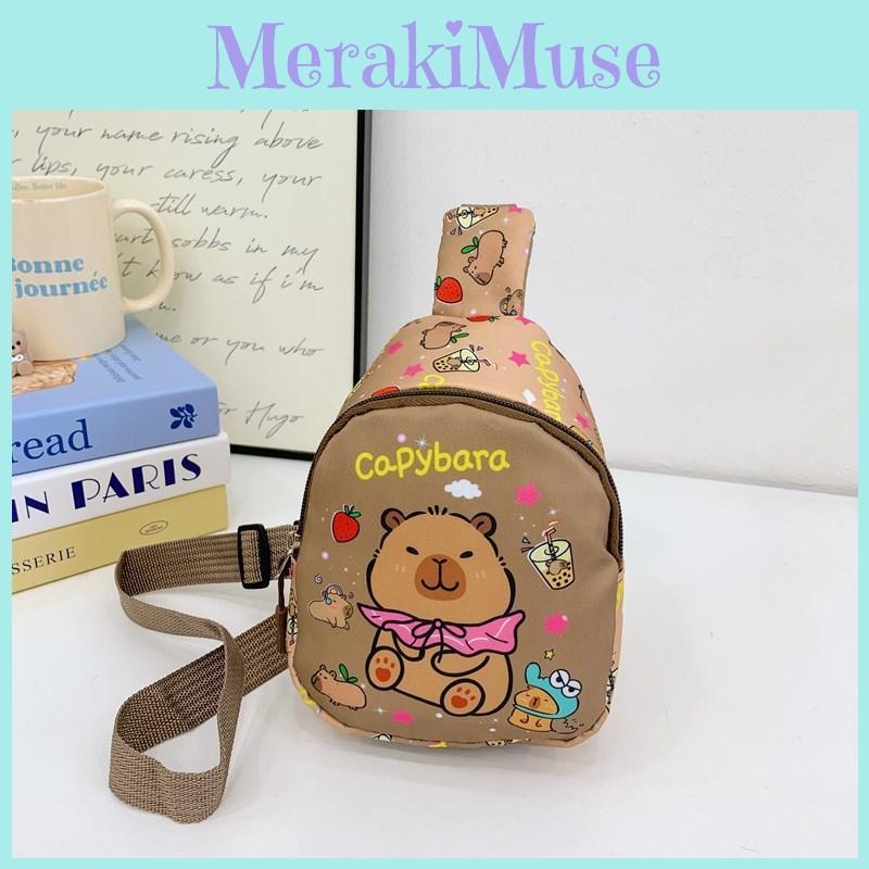 Capybara Children Unisex Cartoon Animal Chest Pack Lightweight Bag Crossbody