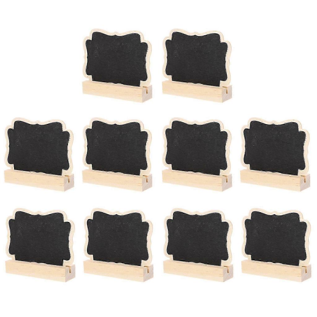 Mini Chalkboard Stand with Wooden Frame, 10Pcs Small Blackboard for Reminder Labels, Cafe Restaurant Menu & Table Settings