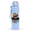 1PC Volleyball Fire Explosion Art Print 750ml Color Plastic Sports Water Bottle Leakproof Flip Straw Lid Suitable for Sports Office Home Use
