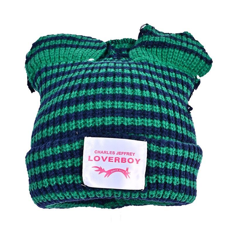 

Autumn and winter hats, women s warm knitted wool hats, color matching pigs and pigs, cute upright hats, versatile and funny pullover hats average size