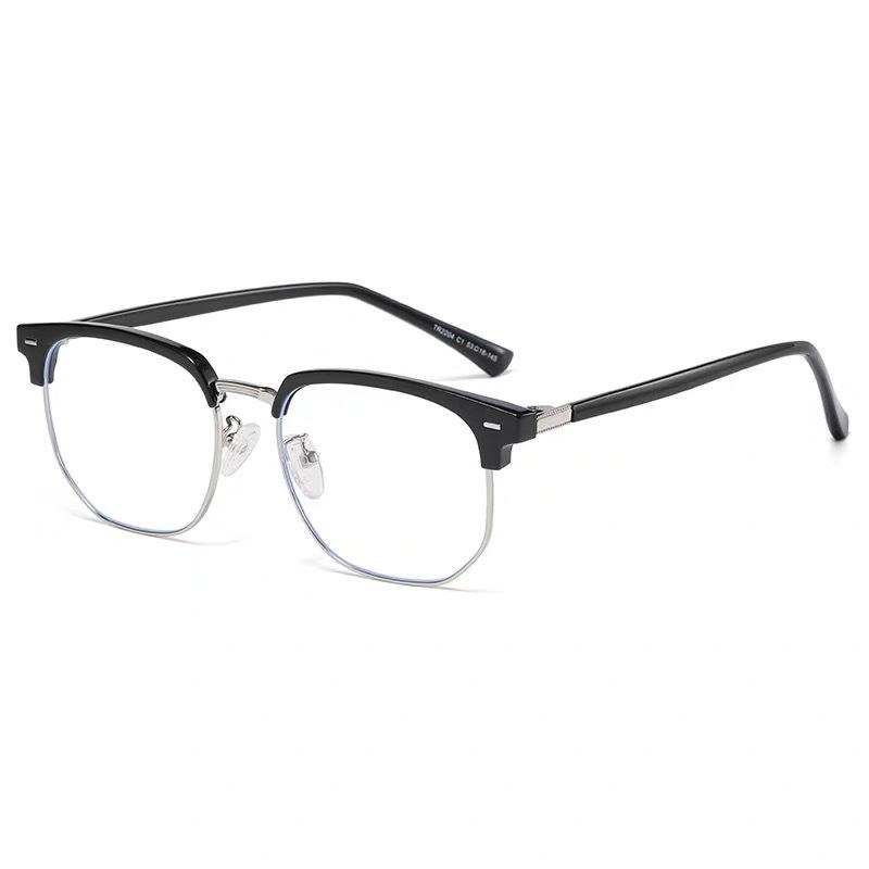 Half-Frame Glasses Men'S Trendy Myopia Sven Scum Technical Man Ruffian Handsome Glasses Frame Eyes Anti-Blue Light Glasses