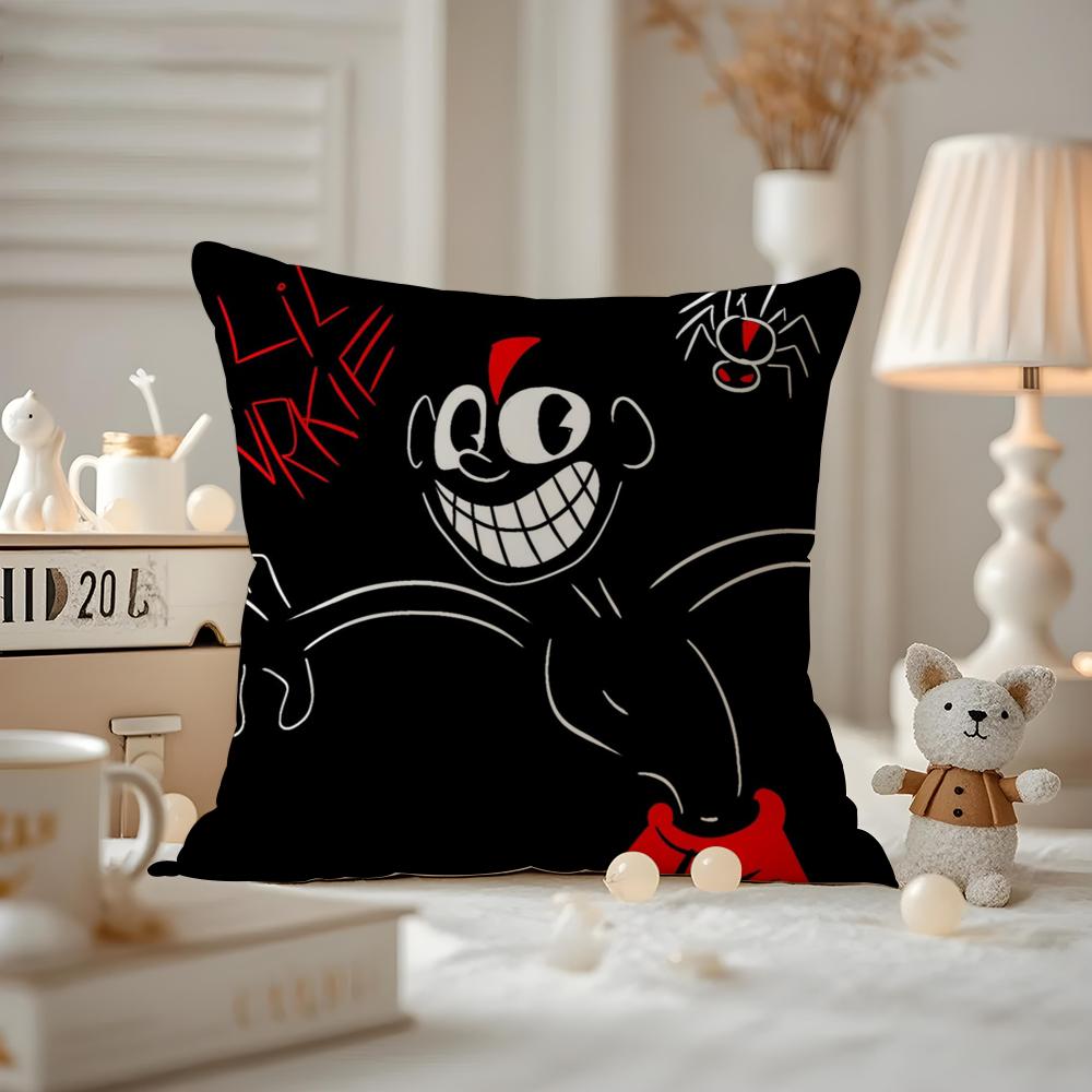 LLil DDarkie Rapper Cushion Cover Antidustmite Pillowcase Invisible Zipper Silky Short Plush Sofa Cushion Cover