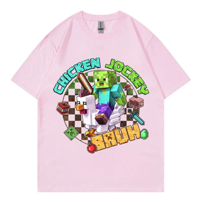 Funny Chicken Jockey Graphic T Shirts High Quality Fashion Y2k Clothing Tshirt Men Women Harajuku Cartoon Short Sleeve Tshirts