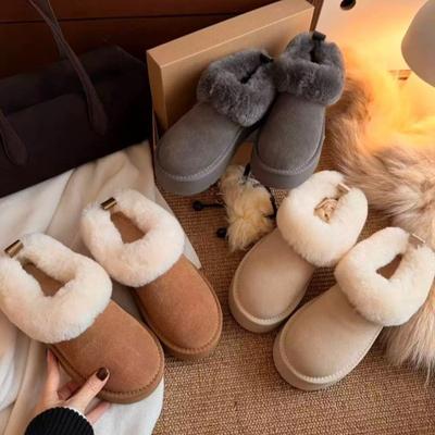 Winter Plush Thick Inner Short Tube Warm Versatile Fashion Snow Boots Casual Soft-soled Cotton Shoes