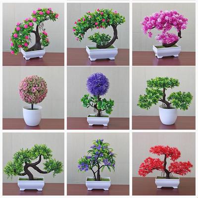 Bonsai Artificial Flower Decoration Set for Indoor Tabletop or Living Room Decor