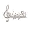 Fashion Exquisite Music Note Style Brooch Gold Silve Color Crystal Brooches For Women Musician Gift Concert Routine Jewelry