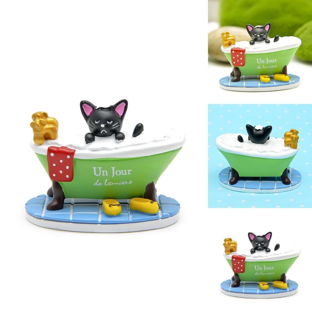 Black Cat Taking A Bath In The Bathtub Resin Ornament For Bathing Scene Photography And Gift Displays