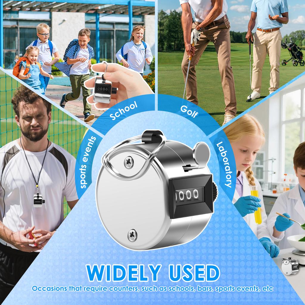 Handheld Clicker Counter 4 Digit Palm Click Counter Mechanical Pitch Counter Tally Count Tool for Knitting Coaching Sport Events