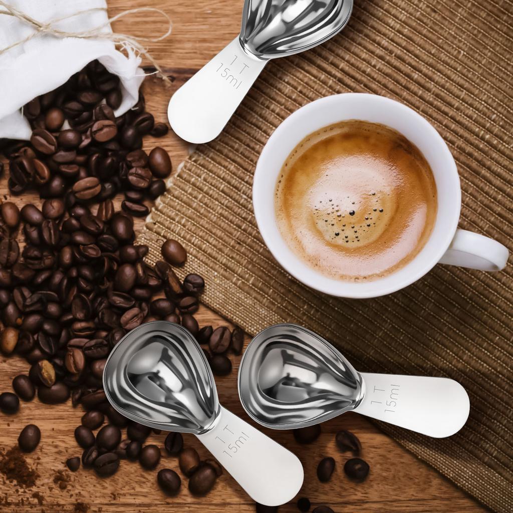 4Pcs Stainless Steel Coffee Spoons Coffee Measuring Scoop Measuring Spoon Beans Tea Sugar Spices Flour Sugar Home Barista Tools