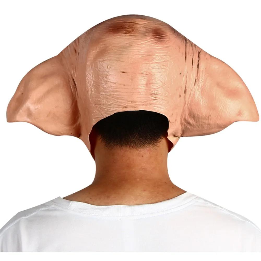 Elf Latex Full Head Mask Cute Funny Elf Headgear Halloween Cosplay Masquerade Party Stage Performance Fancy Dress Costume Prop