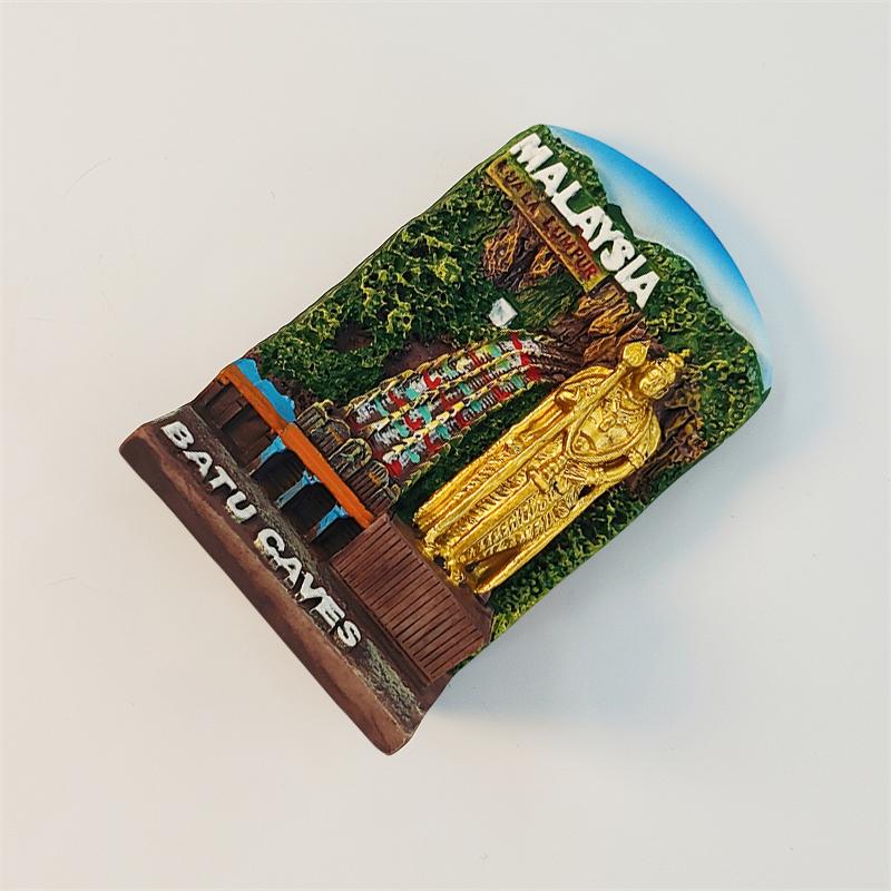 Malaysia Kuala Lumpur Baru Cave 3D Stereoscopic Tourism Souvenirs Resin Painting Decoration Home Refrigerator Magnets