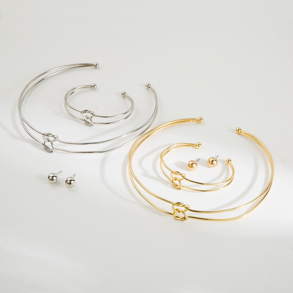 Tooxika Personalised Trend Exaggerated Punk Ring Buckle Women Collar Open Design Vintage Necklace Set