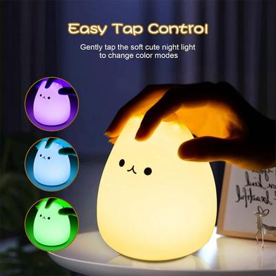 Night Lamp Colorful Cat Silicone Light Animal Cat Indoor Sensor Lamp  Child Holiday Gift