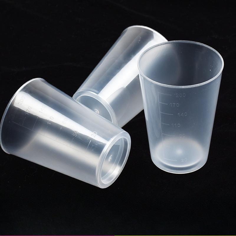 10pcs/set 200ml Transparent Plastic Measuring Cups with Milliliter Scales Multi-use Dispensing Graduated Cups