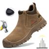 Indestructible Safety Shoes Men Non Slip Rubber Bottom Work Boots Steel Toe Boots Anti-smash Anti-Hot Welder Protective Shoes