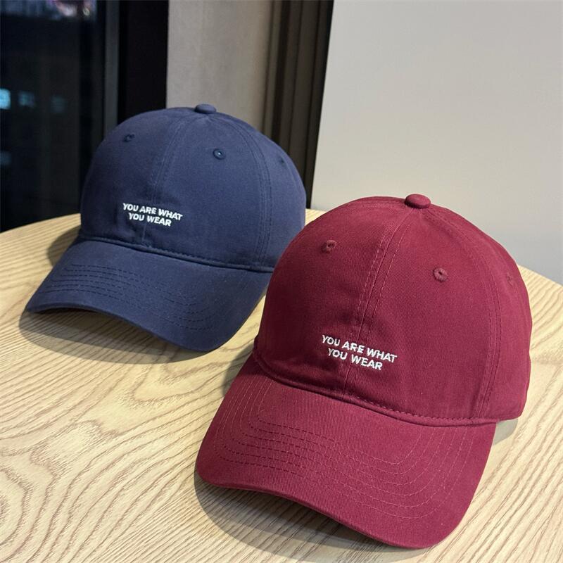 American embroidery English small letter baseball hat women's spring and autumn wear face small cap men's outdoor sun hat