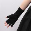 Black Knitted Gloves Winter Thermal Warm Fingerless Fashion Men Women Riding Cozy Writing Driving Work Gloves Elastic Mittens