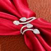 Huitan Trendiger Einzigartiger Zinklegierung Farbe Heller Blattdesign Öffnungsring Für Frauen Hochzeitsfeier Täglich Vielseitige Accessoires Zirkon