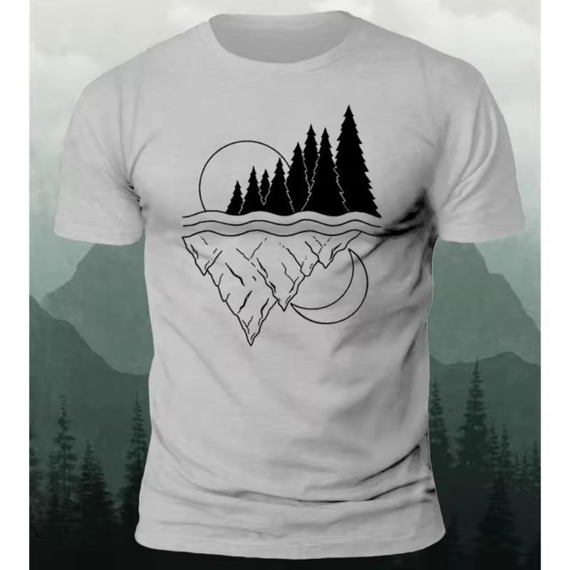 

Мужская футболка с горным узором, 3D-принт, мужская футболка, свободная рубашка, модный топ большого размера, спортивные футболки, уличная повседневная одежда 6XL