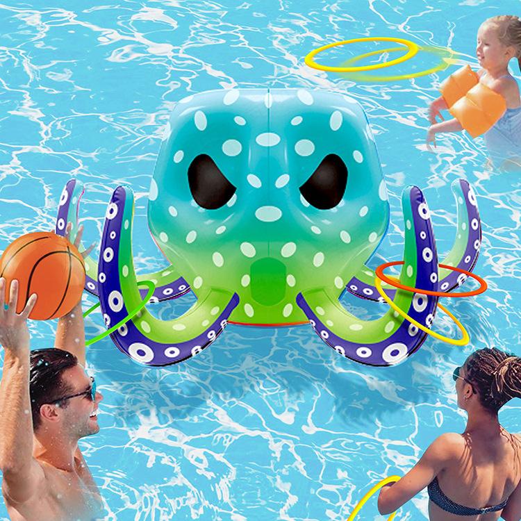 Nafukovací chobotnice na házení vody Yongqi Dětský kruh na házení do bazénu Hračky na venkovní trávník