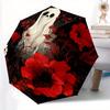 1pc Ghost Floral Pattern Automatic Open/Close Umbrella, Portable Folding Umbrella for Everyday Use Yy250826033