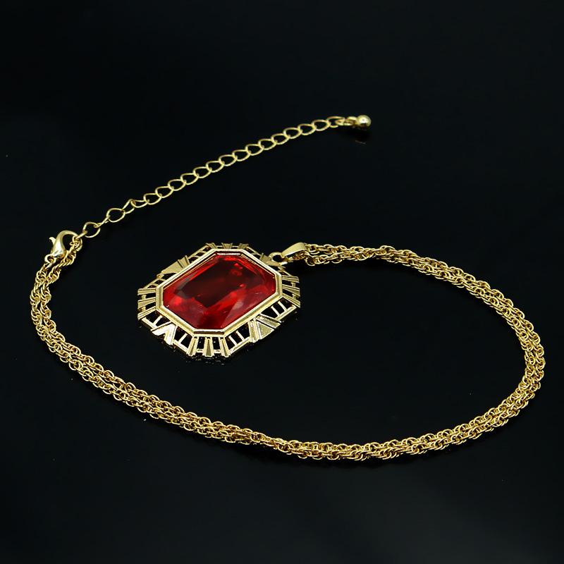 Sandman Same The Ruby Necklace Square Pendant Cos Props Birthday Christmas Gift