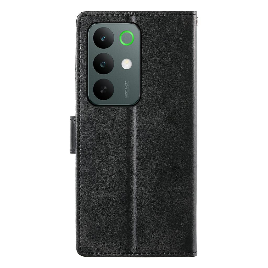 For Realme C85 5G Case Stand Wallet Calf Texture PU Leather Flip Phone Cover with Wrist Strap