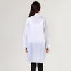 Anti-static Stand-up Collar Gown with Blue & White Stripes, Velcro & Zipper for Food/Pharmaceutical Cleanroom Use