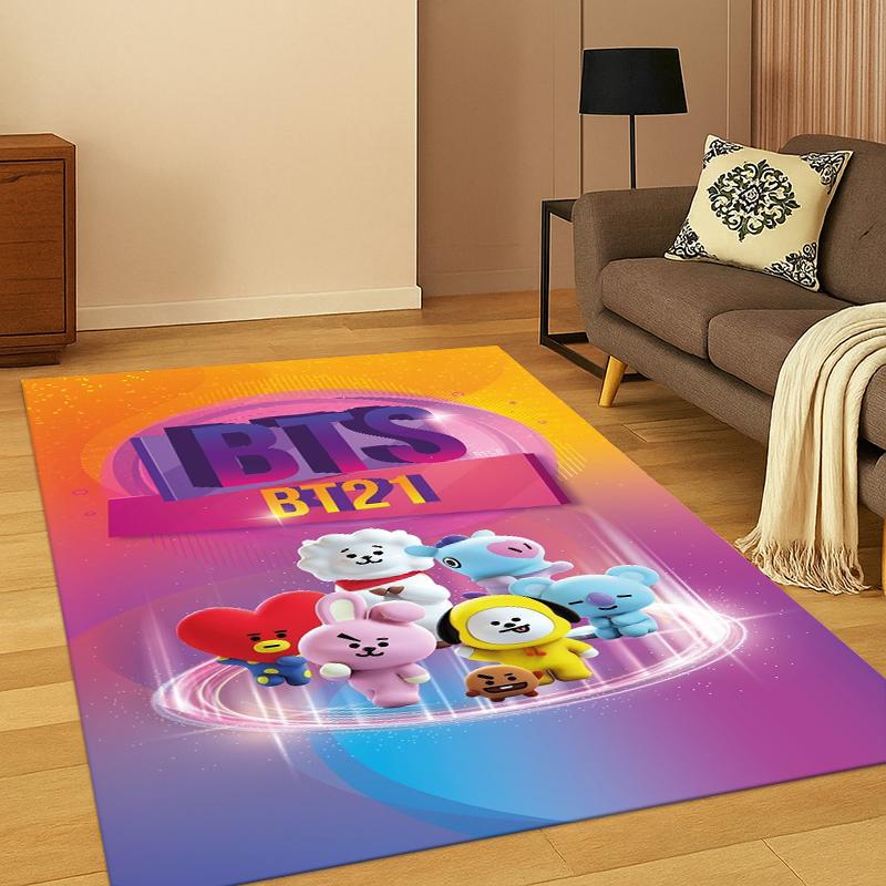 Fashion B-BTS Kpop Soft Area Rug for Bedroom Living Room Sofa,Non-Slip Carpet for Kids,Cozy Floor Mat Doormat Home Décor