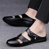 Summer 2025 New Fashion Genuine Leather Casual Men Sandals Fashion Men's Slippers Soft Non-Slip Comfortable Outdoor Sandalias