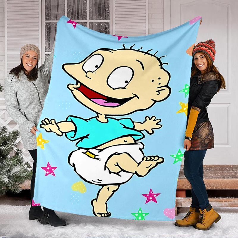 Rugrats Theme Printed Blanket - Perfect for Couch, Bed, Travel & Outdoor Use | Machine Washable, Cozy & Durable.