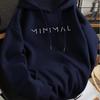 Minimalist Style Letter Print Hooded Sweatshirt, Versatile Top for Daily Casual and Commuting