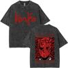 T-shirt a maniche corte Unisex Donna T-shirt per Abbigliamento Uomo Lavata Vintage Anime Dorohedoro En Noi Nikaido KaiGrafica Unisex