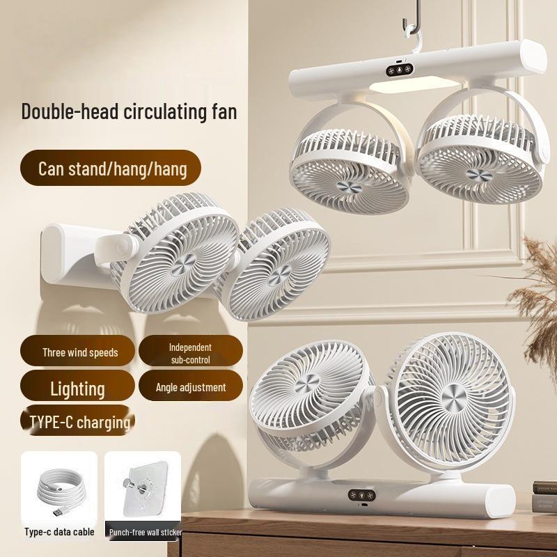 

Dual-Mode Desktop Fan: Freestanding or Wall-Mounted, Circulating Fan for Home or Dorm, Dual Power (Plug-In/Battery) 242x259x99