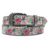 Rhinestone Belt Rose Print Niche Fashion Couple Belt Punk Trend Student Bohemian Style