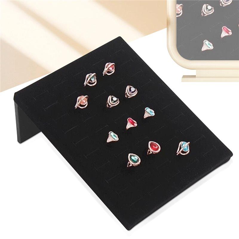 Geeignet zum Aufbewahren und Ausstellen von Ringen - Hochwertiger Samt L-förmiger 50-Ring-Ausstellungsständer 1 Stück