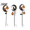Easy Install Decorative Stakes Halloween Solar Garden Light, Black Cat Pumpkin Moon Stake Pathway Lights for Home Courtyard Waterproof LED Yard