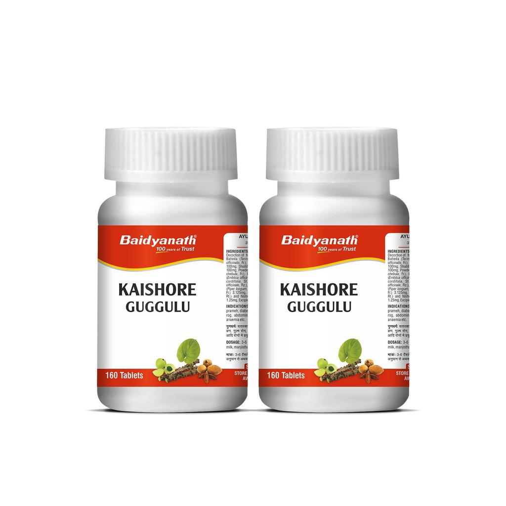 Baidyanath Kaishore Guggulu Tabletten 160 St. x 2er-Pack | Ayurveda-Formel zur Unterstützung des Stoffwechsels, zur Entgiftung und für eine gesunde Verdauung
