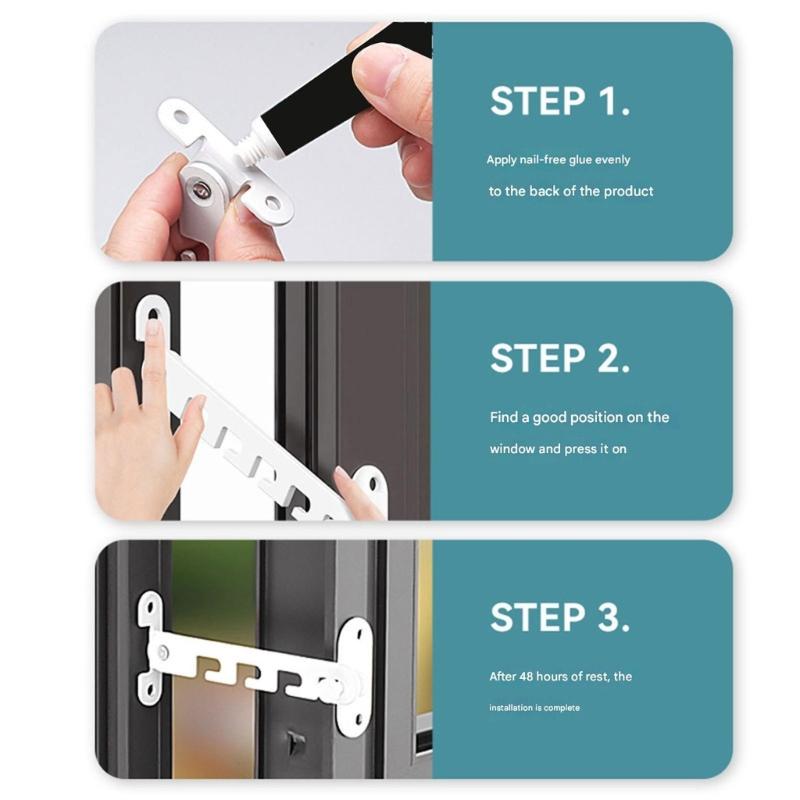 Window Restrictor Latches Adjustable Window Limiters Carbon Steel Window Lock Hardware for Home Office Easy To Install
