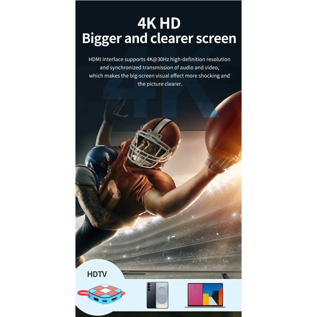 For Nintendo Switch 2 Portable 3-in-1 Docking Station Expansion Simple Type-C 4K TV Convenient HDTV & USB3.0 & PD for NS Switch2