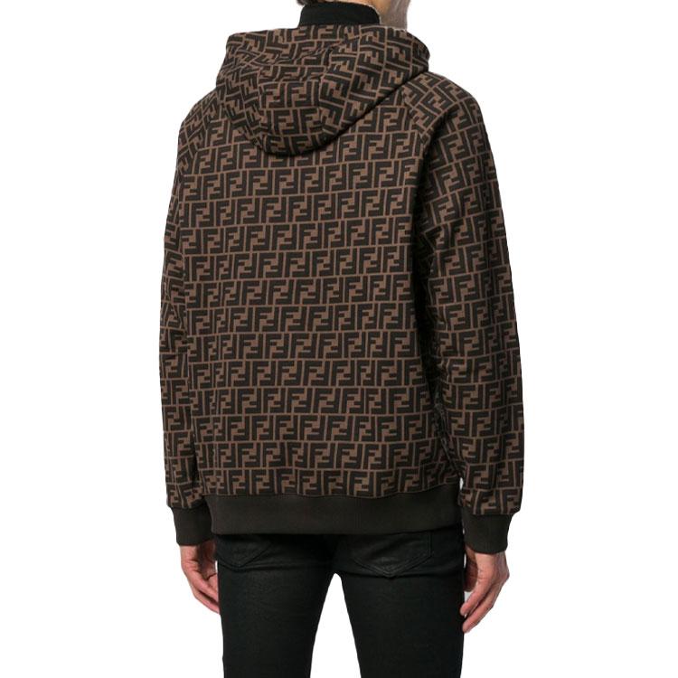 Fendi Sweatshirts Men's Brown Hooded (Non-detachable) Moderate FY0945A6ZTF0QT1