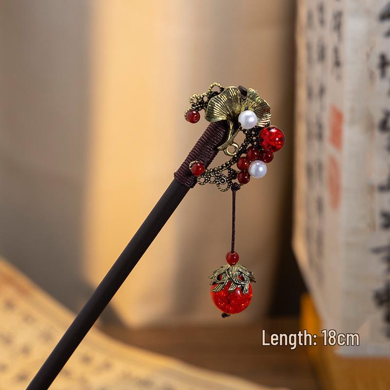 2026 Retro Tassel Wood Hairpin for Hanfu & Qipao