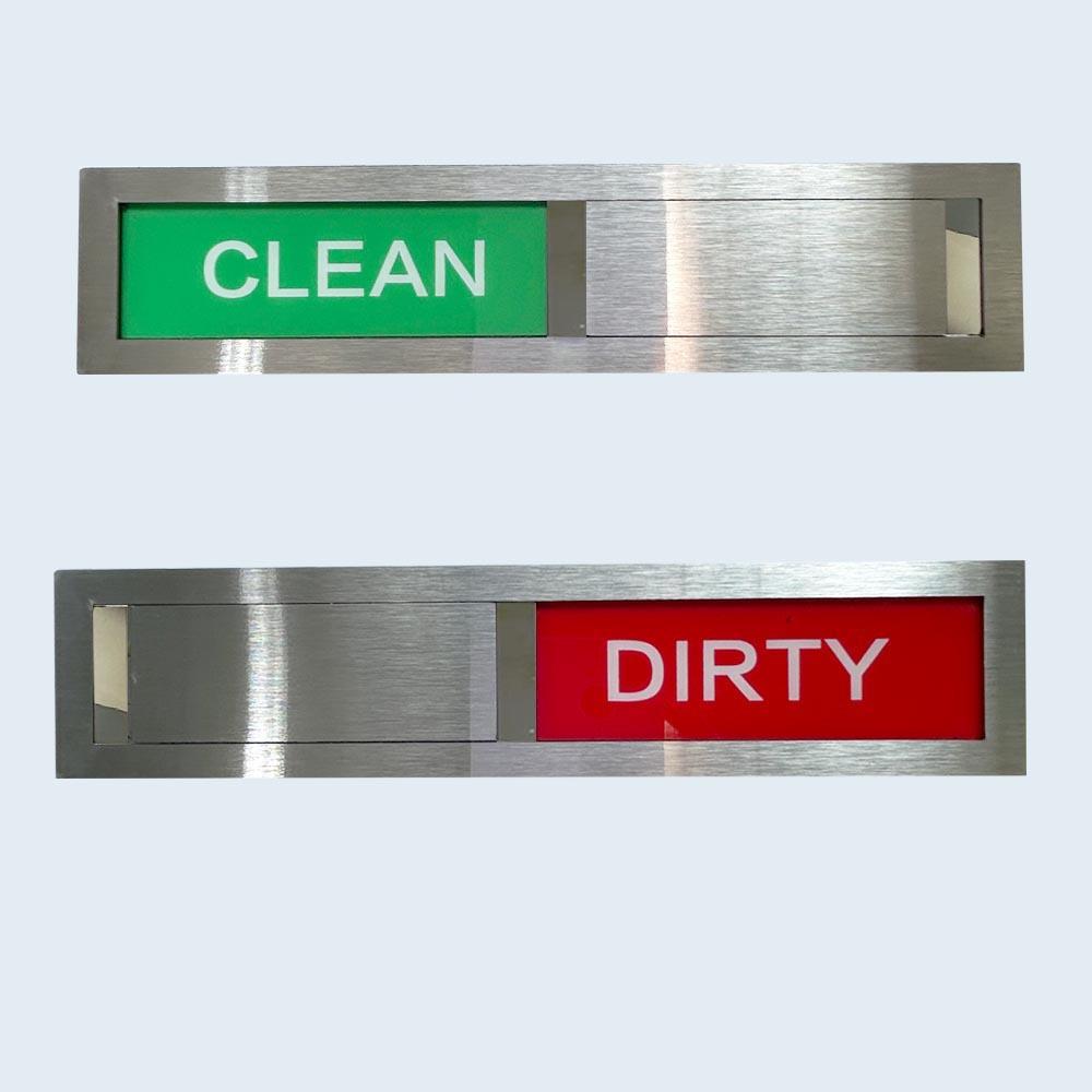 Stainless Steel Dishwasher Magnet Sign - Easy-to-Read Sliding Clean/Dirty Fridge Sticker, Scratch-Resistant Status Indicator
