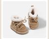2025 Winter Korean Style Toddler Lace-up Cotton Snow Boots for Boys & Girls - Warm, Velvet-Thickened