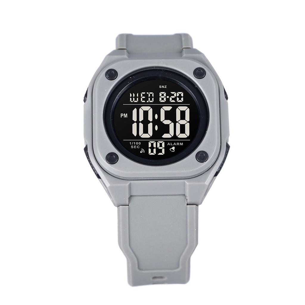 Multifunction Sports Watch Unisex Digital Chronograph Waterproof Electronic Wristwatch Grey