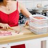 Portable Cold Cut Storage Container Refrigerator Safe Lunch Meat Box with Lid Flavor and Freshness Preserving Holder