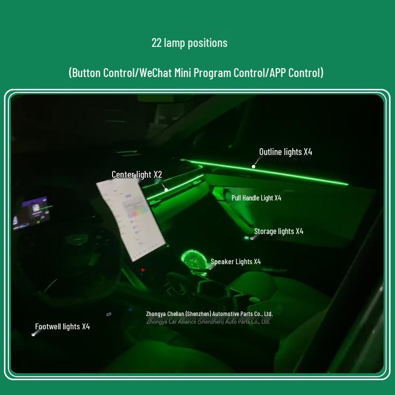 High-End 64-Color LED Car Interior Atmosphere Light – Hidden & Colorful Car Modification