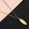 Kinitial Fashion Ocean Wave Surfboard Necklace For Women Man Lover's Sharp Surfboard Shape Pendant Necklace Engagement Jewelry